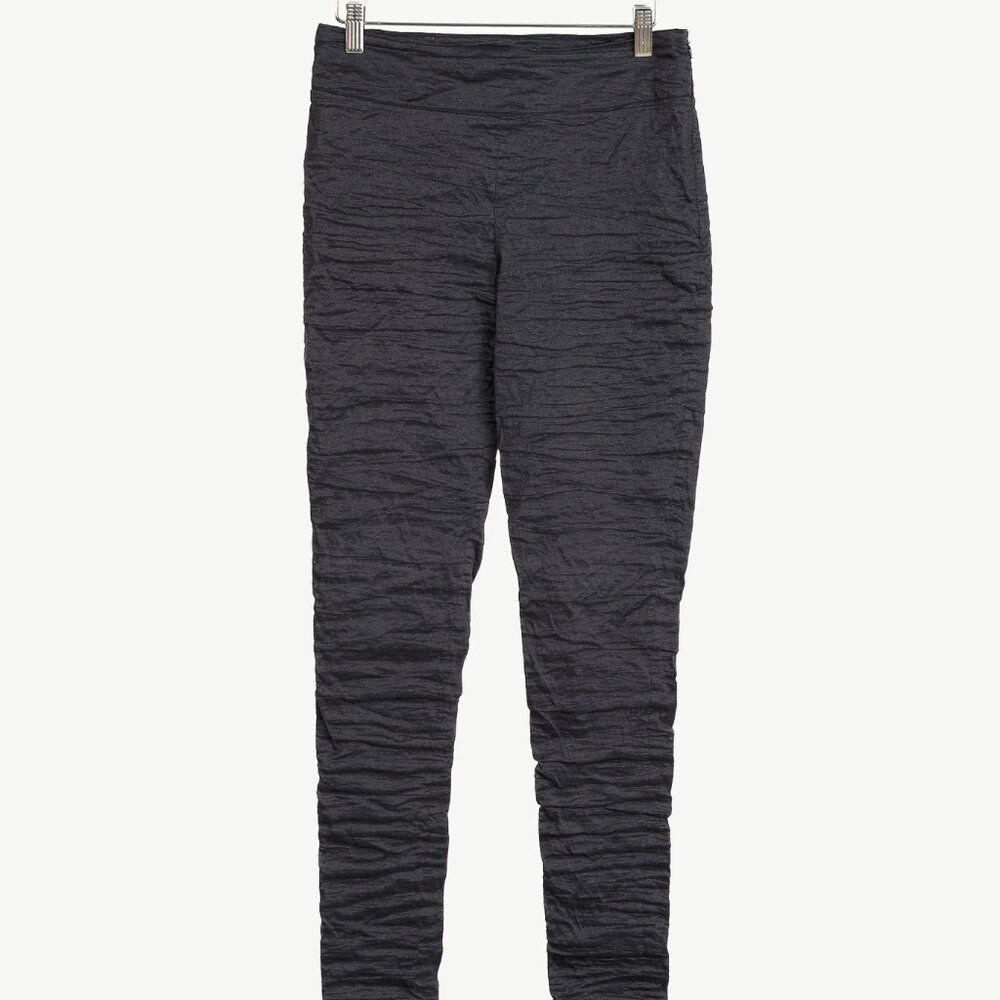 Sarah Pacini Navy Wrinkled-Cotton Leggings